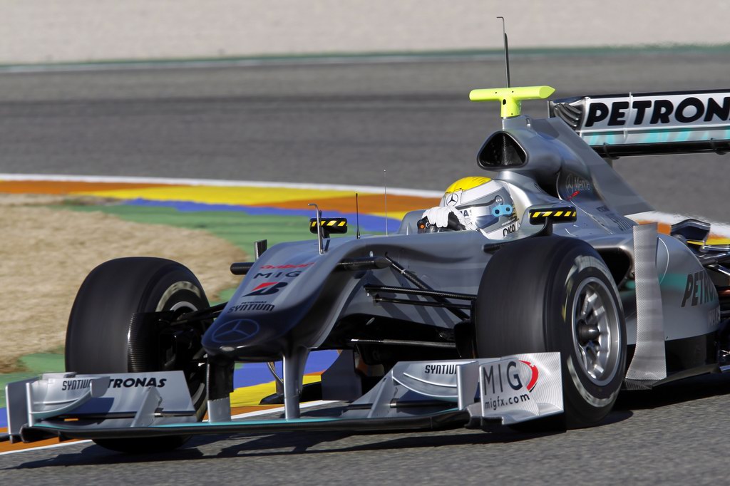Test Valencia primi km, 2010 Formula One Testing
Valencia, Spain. 1st February 2010.
Nico Rosberg, Mercedes GP W01. Action. 
World Copyright: Glenn Dunbar/LAT Photographic 
ref: Digital Image _G7C9510